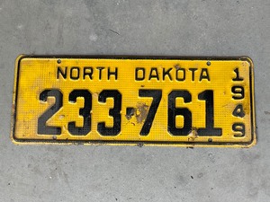 ND License Plate 1949