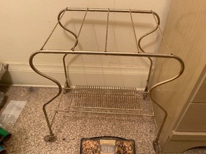 Mid Century Record and Record Player Rack, Scale