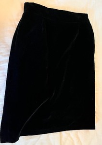 lot 108 image: Black Velvet Jacket and Skirt Suit