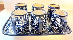 lot 241 image: Alba Mexico Tequila Pottery Serving Set