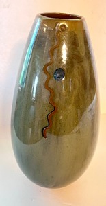 lot 15P image: Signed GrayBlue Pottery Vase