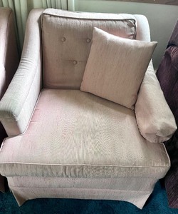 lot 146 image: Pair of Pink Colored Club Chairs