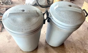 lot 213 image: 2 Large Blue Storage Garbage Containers