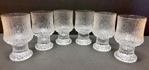 lot 25H image: Set of 6 Iittala Ultima Thule Footed 5 Wine Goblets