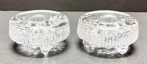 lot 25C image: Pair of Vintage 3 Iittala Ultima Thule Candlestick Holders