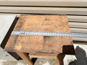 lot 90 image: Wood Work Table and Two Cabinets