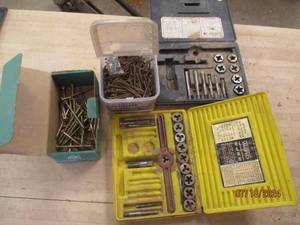 lot 41 image: Fasteners and 2 partial tap and die...