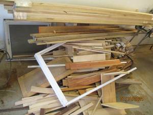 lot 87 image: Large lot of lumber and smaller woo...