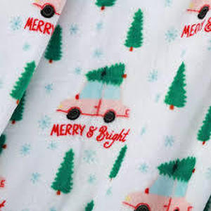lot 51 image: Lot of 2 Merry and Bright Car Plush Christmas Throw Blanket White - Wondershop