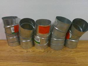 lot 42 image: Set of 5 Master Flow 4 in. 90 Deg. Round Adjustable Elbow