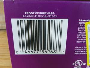 lot 27 image: Philips 2pk 8.8W Smart LED Wi-Fi and Bluetooth A19 Color