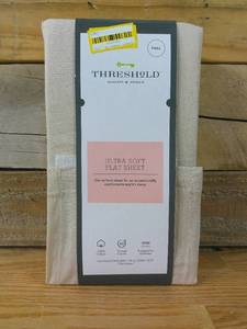 lot 57 image: 300 Thread Count Ultra Soft Flat Sheet - Threshold-True Khaki