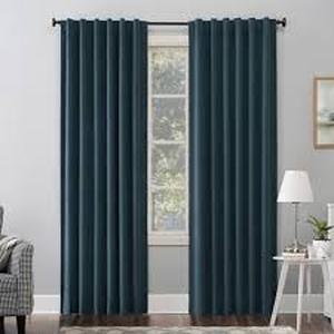 lot 83 image: Set of 2 Sun Zero 100% Blackout Amherst Velvet Noise Reducing Thermal Curtain Panel-50x96-Teal