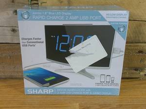 lot 88 image: Jumbo LED Curved Display Alarm Clock - Sharp