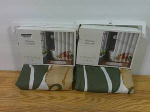 lot 86 image: Set of 2 Plants Print Shower Curtain Green - Room Essentials-Pumpkins
