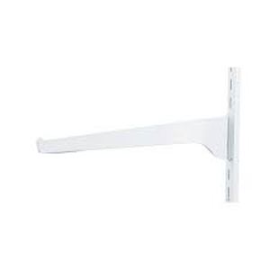 lot 47 image: Lot of 4 Knape & Vogt White Steel Regular Duty 10 in. Brackets & 2 Mounting Brackets
