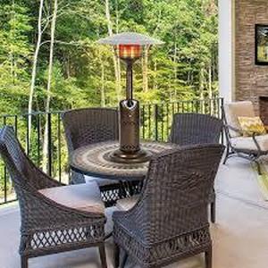 lot 125 image: Heatmaxx Portable Patio Heater, Outdoor Propane Table Top Heater, Bronze