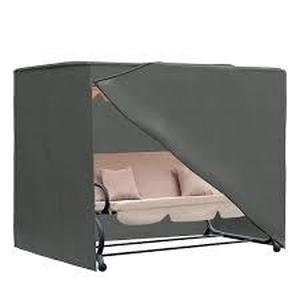 lot 129 image: Outsunny 80.75 in. x 48.75 in. x 64.5 in. Grey All Weather Swing Chair Cover with Water-Resistant Material