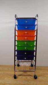 lot 135 image: 10 Drawer Activities Rolling Cart-Missing 2 Drawers (8 Total)