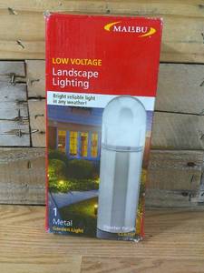 lot 155 image: Malibu Lighting CL635P Low Voltage 20W Metal Capped-Top Bollard - Pewter Finish