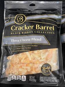 F - Cracker Barrel Black Ribbon Collection Three Cheese Blend 8oz - Lot of 3