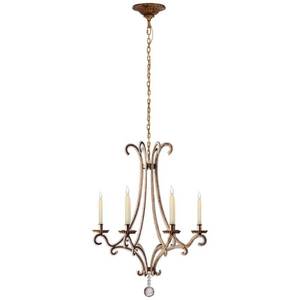 lot 30 image: New In Box E.F. OSLO Modern CHANDELIER In Gilded Iron by Visual Comfort & Co. $1300 retail