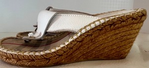 lot 43 image: BURBERRY Leather Espadrille THANK Wedge Sandals Classic Nova Check Ladies Sz 387