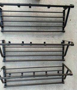lot 56 image: IKEA  Portis  Cloth & Hat Racks with Hooks  Hangers for Use & Wall Decor - Qty 3