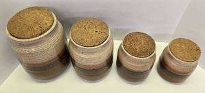 lot 100 image: Set of 4 MCM Canisters by Minnesota Potter Lance Hanfler
