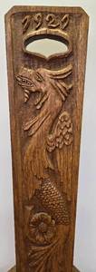 lot 12 image: Antique 1921 Carved Dragon Wood Spinning Chair