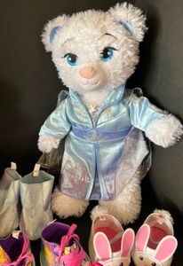 lot 80 image: Build-A-Bear Elsa Frozen & Rainbow BEARS w Shoes & Clothing