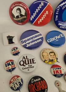 lot 31B image: Vintage Huge Lot of Political PINBACK Pins Both Parties