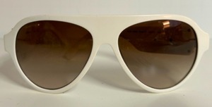 lot 9 image: Rare Vintage VERSACE Sunglasses White Thick Framed AVIATORS Medusa Head Logo