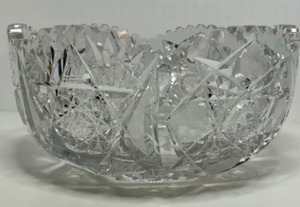 lot 234 image: Vintage DEEP CUT Crystal American Brilliant Hobstar Design BOWL