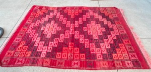 lot 250 image: Antique SILEH Persian RUG Hand Knotted Turkish Flat Weave 100% Wool 54 x 90