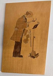 lot 196 image: Vintage Handmade Inlaid Violin Music Art Panel