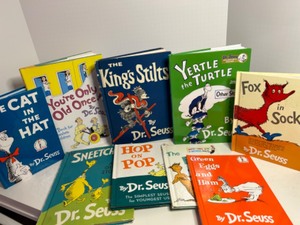 lot 212 image: Vintage DR. SEUSS BOOKS Classics & Some Unusual Hop on Pop, The Foot Book, Fox in Socks & More
