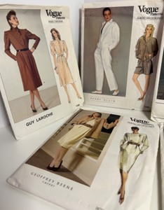 lot 210 image: 8 Vintage VOGUE Designer - SEWING PATTERNS - Montana Laroche Ungaro Nipon Ellis ALL UNCUT