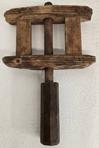 lot 194 image: Antique Primitive Kitchen and Household Wood Utensils 