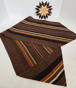 lot 188 image: Vintage MCM Striped Runner & German Made Wood Trivet