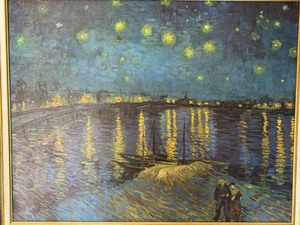 lot 125 image: Vintage Authentic ARTAGRAPH EDITION - VAN GOGH Starry Night over the Rhone FRAMED PAINTING