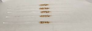 lot 292 image: 5 Vintage CRYSTAL Glass Rod Wheat Stalks 