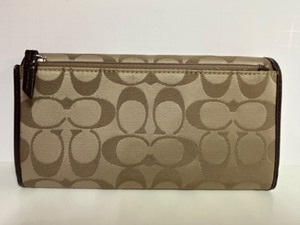 lot 202 image: COACH Ashley Brown Signature Brown Leather Full Size Flap Wallet