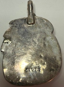 lot 297 image: Large Natural TURQUOISE Set in Sterling NAVAJO Necklace PENDANT