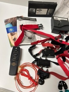 lot 207 image: Lot of PetSafe Wireless Containment System Plus 5 Receiver Collars Flags Remote & More