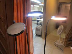 Lot of 3 Dimmable Gooseneck Black Floor Lamps wRemote