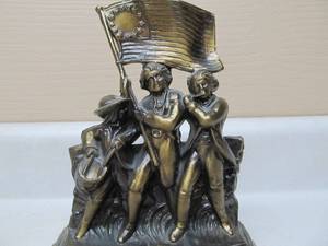 Vintage Brass Revolutionary War Bookend Set