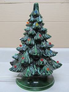 Smaller 9 2-Piece Vintage Ceramic Christmas Tree