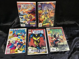 lot 56 image: 5 Plastic Sleeved Vintage Wolverine Comic Books 30 Years X-men