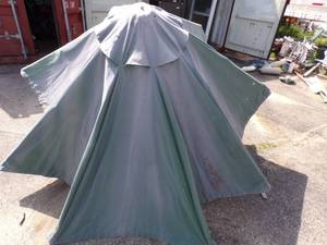 lot 26 image: Green Wood Frame Patio Umbrella